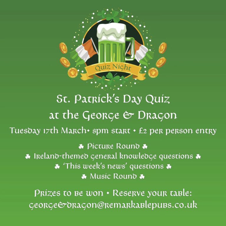 St. Patrick’s Day Pub Quiz Night – George & Dragon PUB