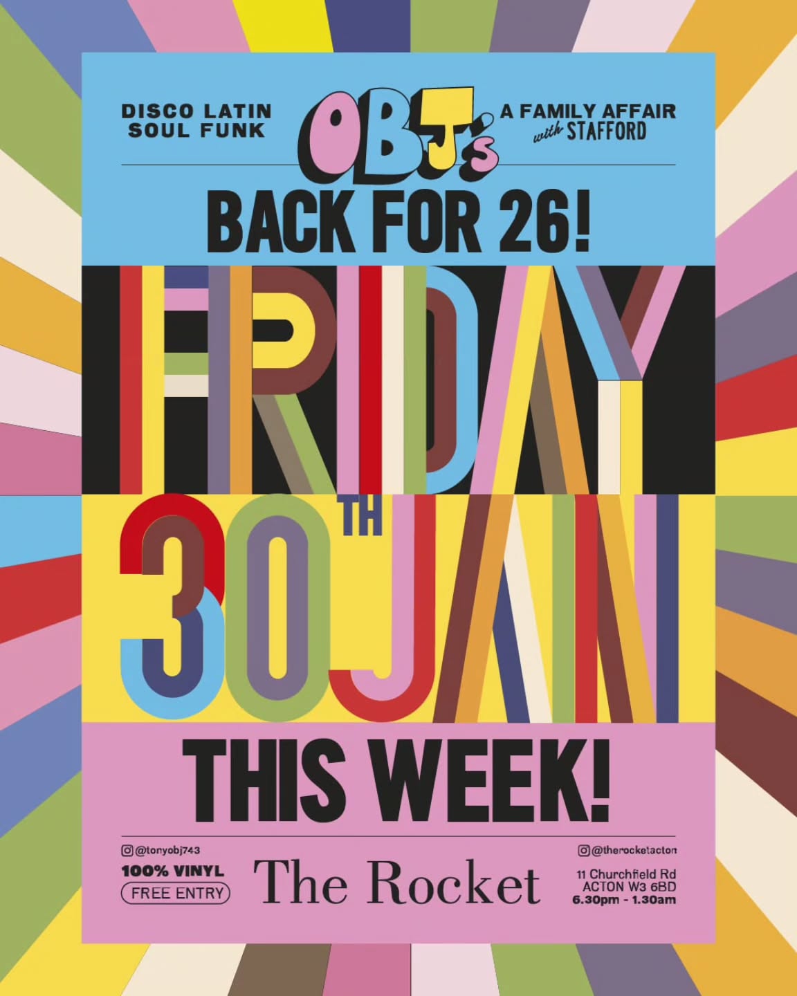 OBJ's Disco, Latin, Soul, Funk Night