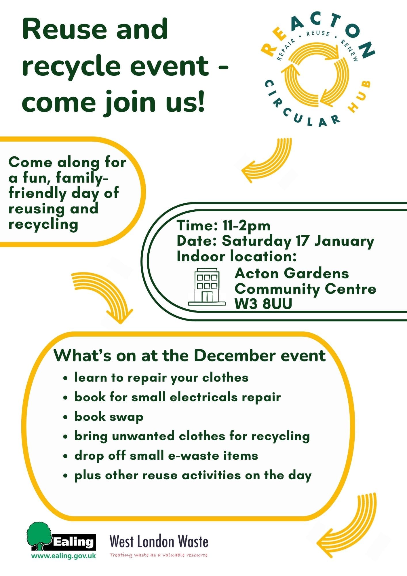 ReActon Reuse & Recycle January Event