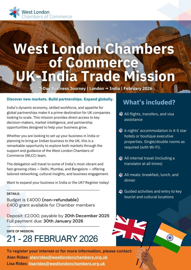 West London Chambers of Commerce UK-India Outbound Trade Mission