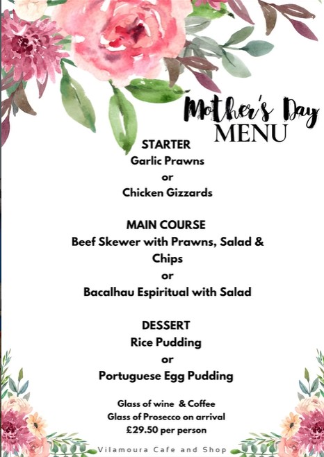 Mother's Day Menu - Vilamoura Cafe