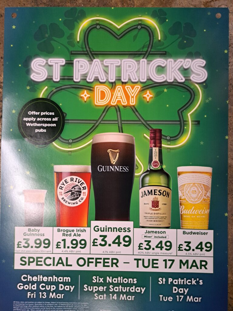 St Patrick’s Day – Red Lion & Pineapple