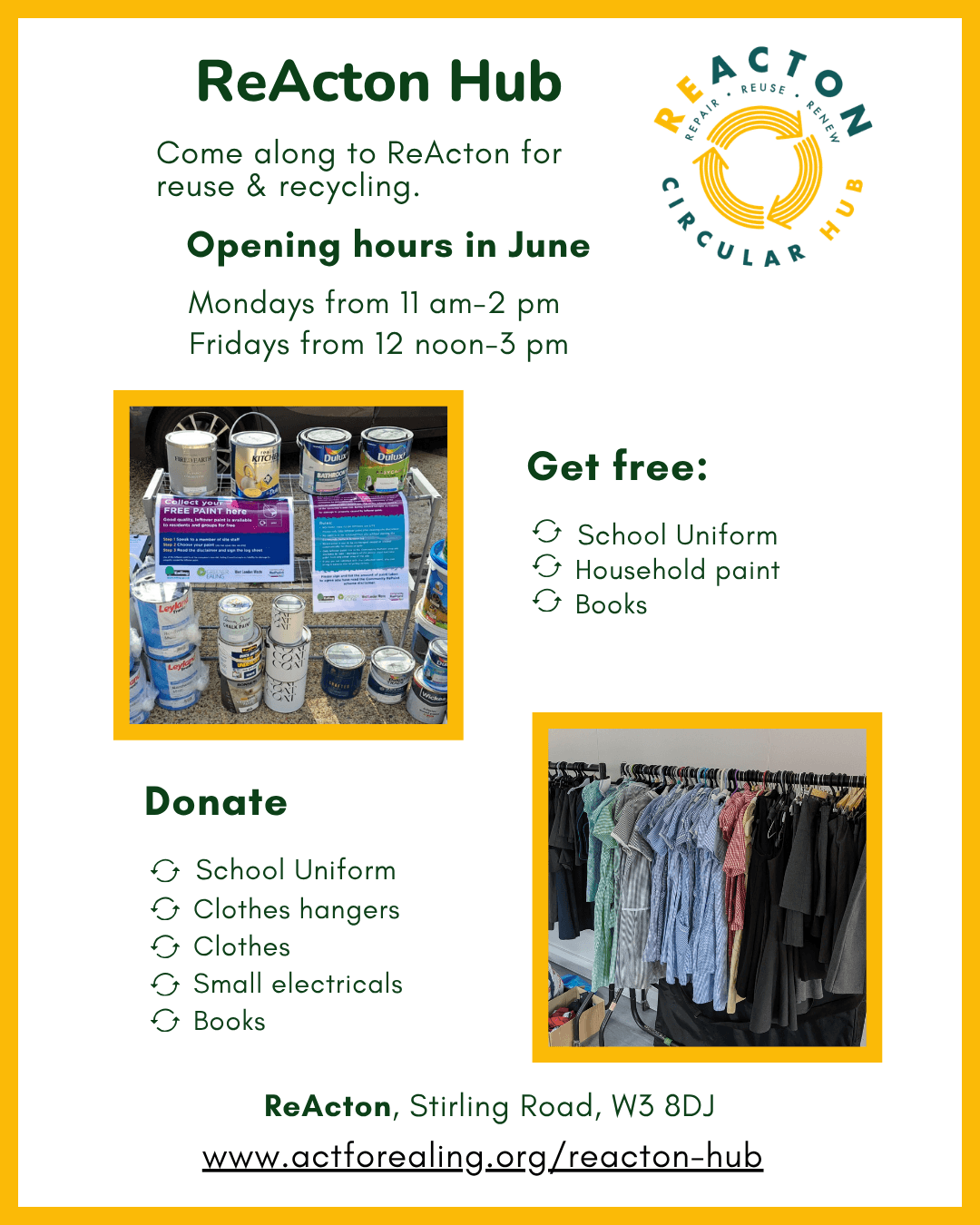 ReActon - Recycle & Reuse June dates